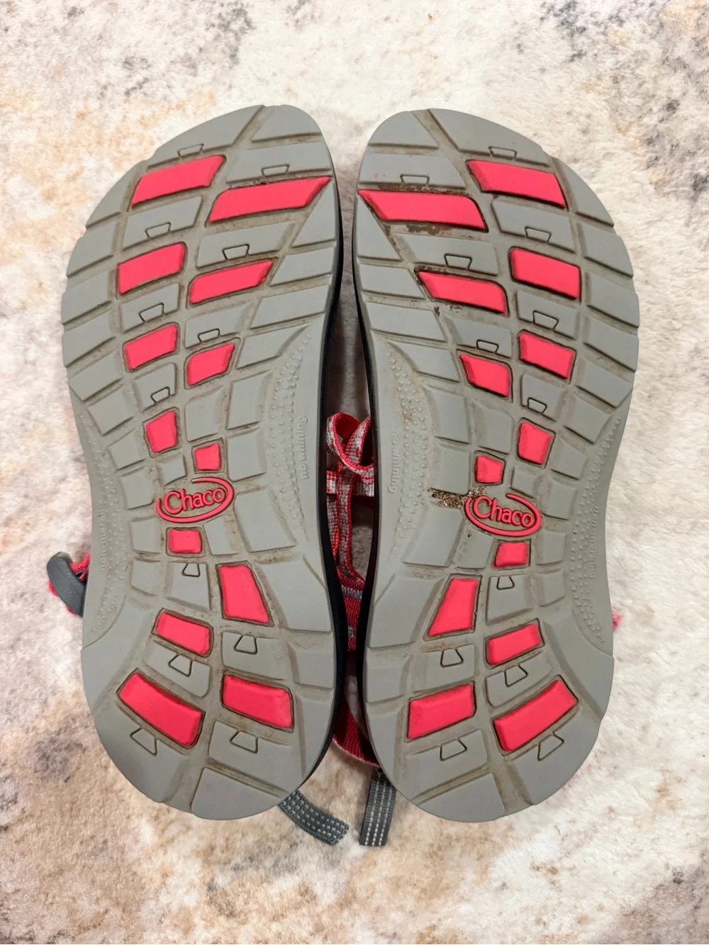 Chaco Kids Red Pink Patterned Adjustable Strap Sandals